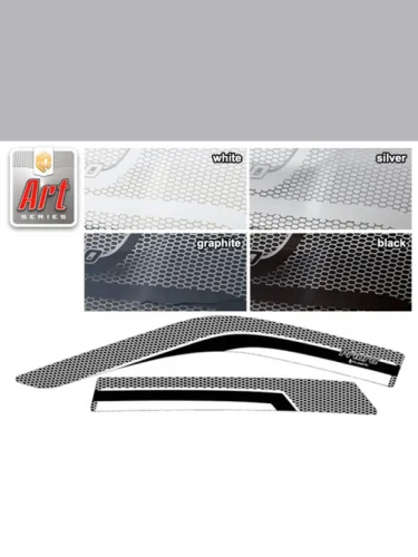 Ветровики дверей Серия Art серебро ВАЗ Lada Priora  2007