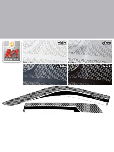 Ветровики дверей Серия Art серебро ВАЗ Lada Priora хэтчбэк 2007