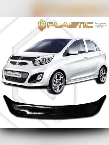 Дефлектор капота Classic черный Kia Picanto 3 Door 2011–н.в.