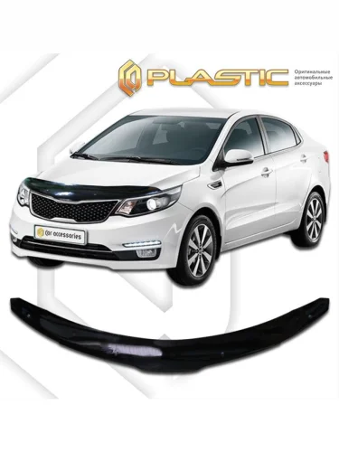 Дефлектор капота Classic черный Kia Rio седан 2015–2017
