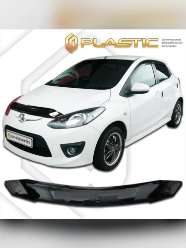 Дефлектор капота Classic черный Mazda 2 2008-2014