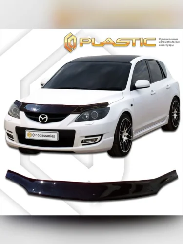 Дефлектор капота Classic черный Mazda 3 MPS  2006-2009