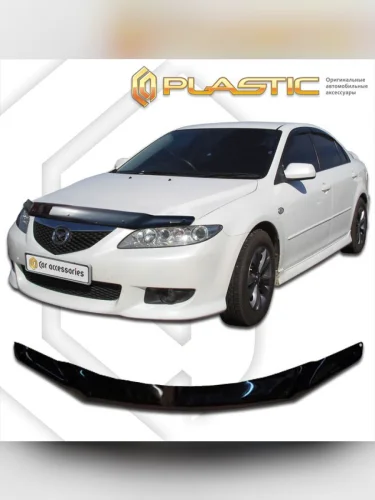 Дефлектор капота Classic черный Mazda 6 2002-2008