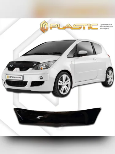 Дефлектор капота Classic черный Mitsubishi Colt  2006-2012