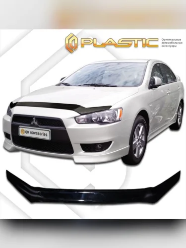 Дефлектор капота Classic черный Mitsubishi Lancer  2007–н.в.