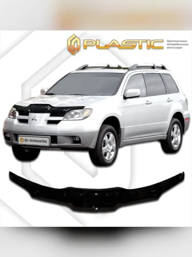 Дефлектор капота Classic черный Mitsubishi Outlander  2001-2007