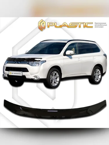 Дефлектор капота Classic черный Mitsubishi Outlander III поколение, III поколение рестайлинг 1, 2, 3, джип/suv 5 дв.   2012 – 2022