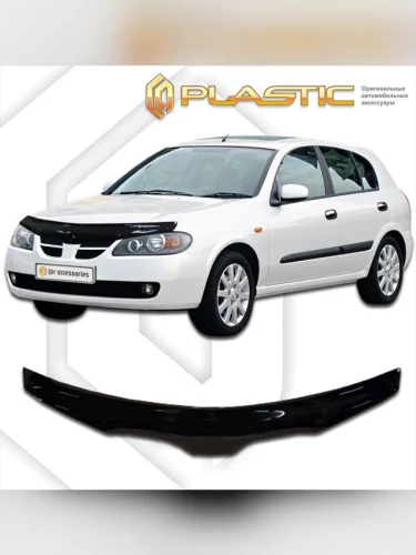 Дефлектор капота Classic черный Nissan Almera  2004-2006