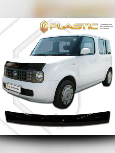 Дефлектор капота Classic черный Nissan Cube  2002-2009