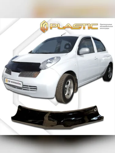 Дефлектор капота Classic черный Nissan March  2004-2006