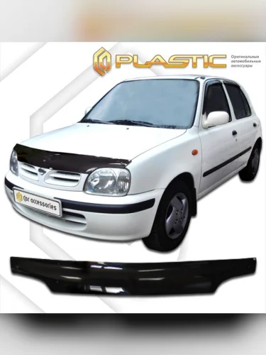 Дефлектор капота Classic черный Nissan March  1999–2003