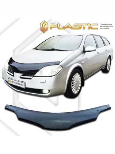 Дефлектор капота Classic черный Nissan Primera Универсал, для рынка России 2001 - 2008