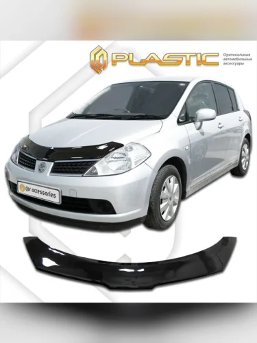 Дефлектор капота Classic черный Nissan Tiida правый руль 2004-2012