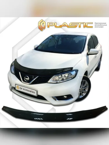 Дефлектор капота Classic черный Nissan Tiida  2015–н.в.