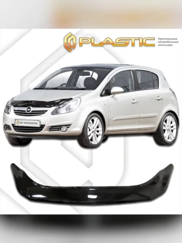 Дефлектор капота Classic черный Opel Corsa  2007-2011 