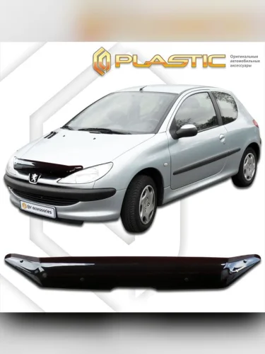 Дефлектор капота Classic черный Peugeot 206 хэтчбек 2003-2009