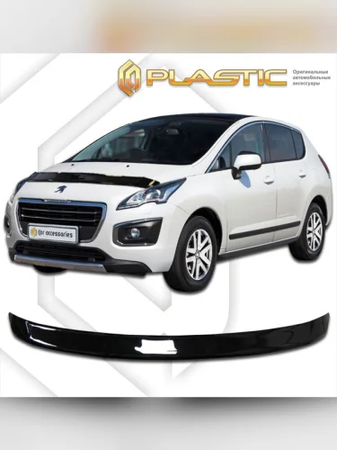 Дефлектор капота Classic черный Peugeot 3008 2014–2017