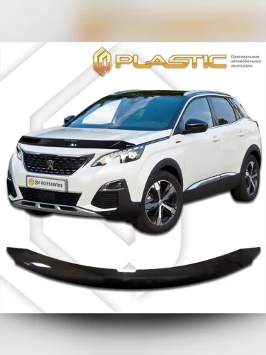 Дефлектор капота Classic черный Peugeot 3008 2017–н.в.