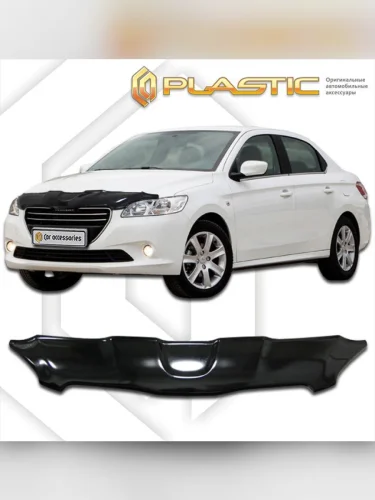 Дефлектор капота Classic черный Peugeot 301 2012–н.в.