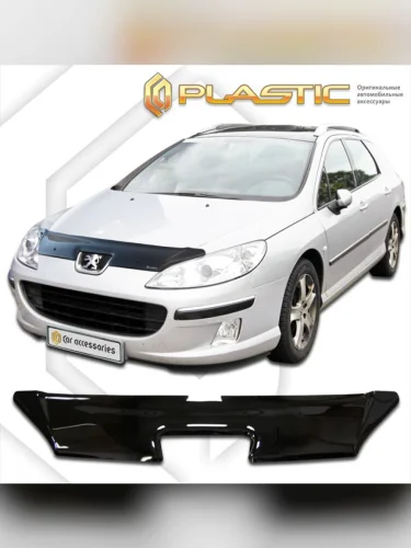 Дефлектор капота Classic черный Peugeot 407 седан 2004–2011