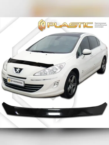 Дефлектор капота Classic черный Peugeot 408 седан 2012–2017