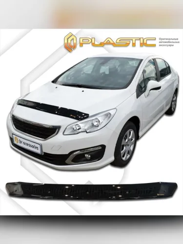 Дефлектор капота Classic черный Peugeot 408 2017-н.в. 