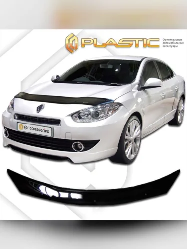 Дефлектор капота Classic черный Renault Fluence  2009–н.в.