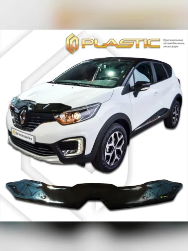 Дефлектор капота Classic черный Renault Kaptur  2016–н.в.