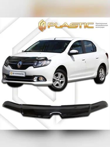 Дефлектор капота Classic черный Renault Logan  2014–2018