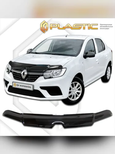 Дефлектор капота Classic черный Renault Logan  2018–н.в.