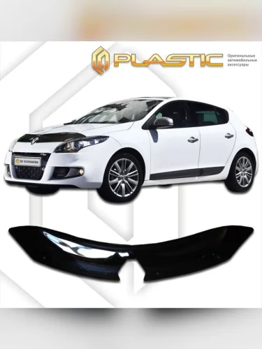 Дефлектор капота Classic черный Renault Megane  2008-2014