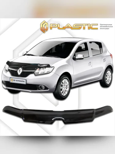 Дефлектор капота Classic черный Renault Sandero  2014–н.в.
