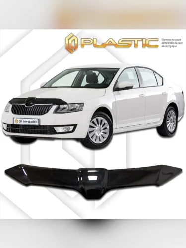 Дефлектор капота Classic черный Skoda Octavia  2013–2016