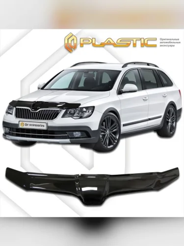 Дефлектор капота Classic черный Skoda Superb  2013–2015