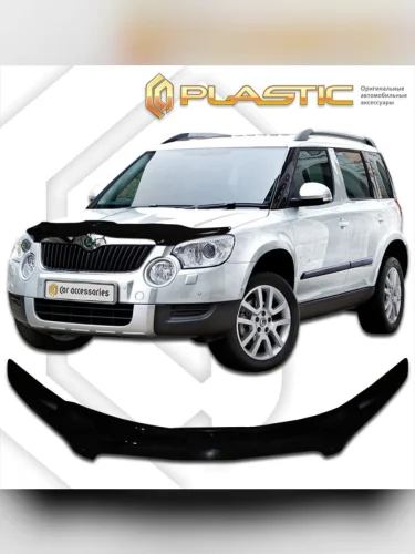 Дефлектор капота Classic черный Skoda Yeti  2009-2013