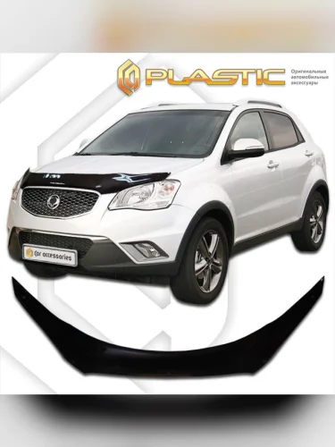 Дефлектор капота Classic черный SsangYong Actyon  2011-2013