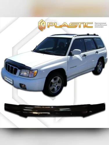 Дефлектор капота Classic черный Subaru Forester рестайлинг 2000-2002