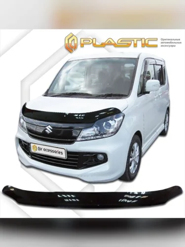 Дефлектор капота Classic черный Suzuki Solio II поколение, хэтчбек 5 дв., комплектация Bandit 2011–2015