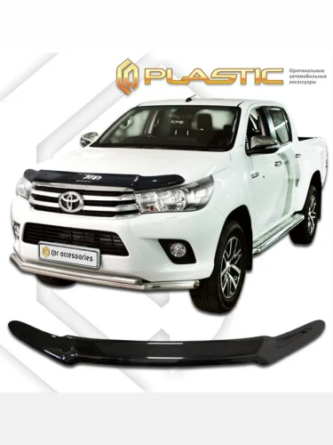 Дефлектор капота Classic черный Toyota Hilux  2015–2020