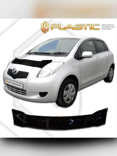 Дефлектор капота Classic черный Toyota Yaris  2005-2010