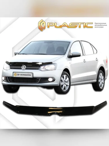 Дефлектор капота Classic черный Volkswagen Polo хэтчбэк 5 Door 2010–2015