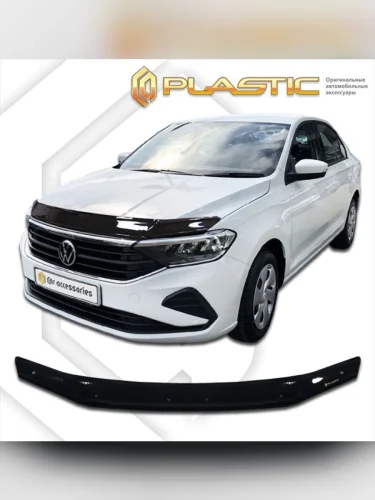 Дефлектор капота Classic черный Volkswagen Polo VI поколение, лифтбек, рынок России 2020 - н.в.