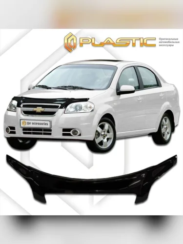 Дефлектор капота (exclusive) Classic черный Chevrolet Aveo седан 2006-2011