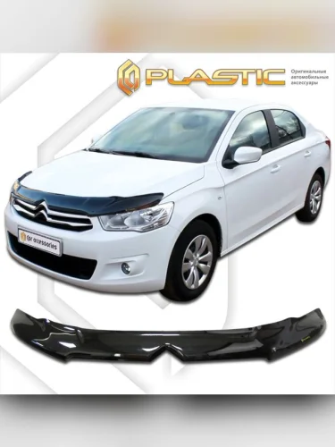 Дефлектор капота (exclusive) Classic черный Citroen C-Elysee  2013–н.в.