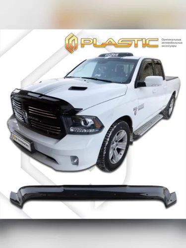Дефлектор капота (exclusive) Classic черный Dodge Ram 1500 IV поколение, пикап, Quad Cab 2008 – 2012