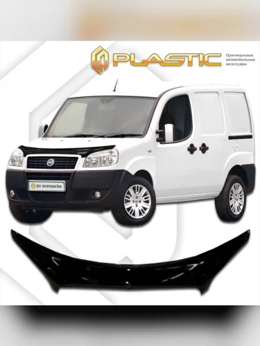 Дефлектор капота (exclusive) Classic черный Fiat Doblo  2005–2016