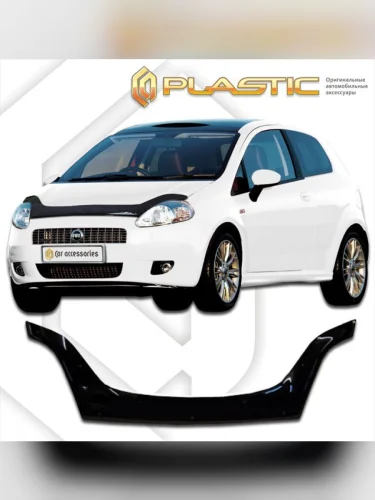 Дефлектор капота (exclusive) Classic черный Fiat Punto  2005-2016