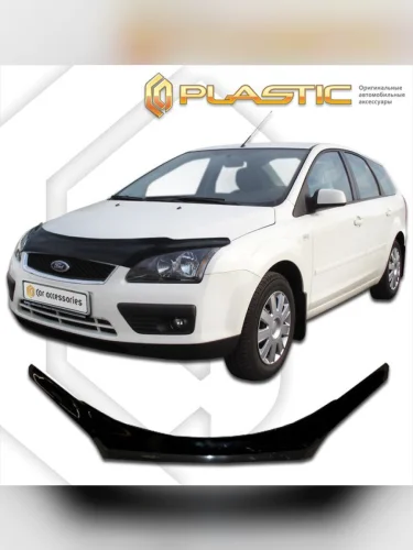 Дефлектор капота (exclusive) Classic черный Ford Focus 2 универсал 2005-2008