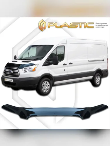 Дефлектор капота (exclusive) Classic черный Ford Transit VII поколение, автобус/грузовик, рынок России 2014 – 2022