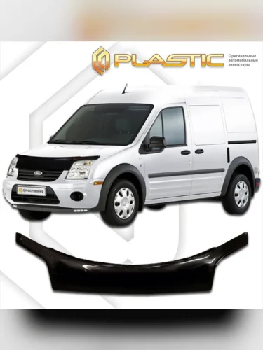 Дефлектор капота (exclusive) Classic черный Ford Transit Connect I поколение, I поколение рест., рынок России 2001 - 2013